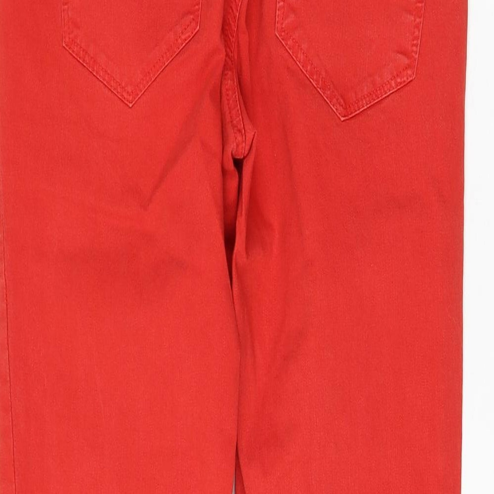 Zara Womens Red Cotton Skinny Jeans Size 30 in L27 in Regular Zip