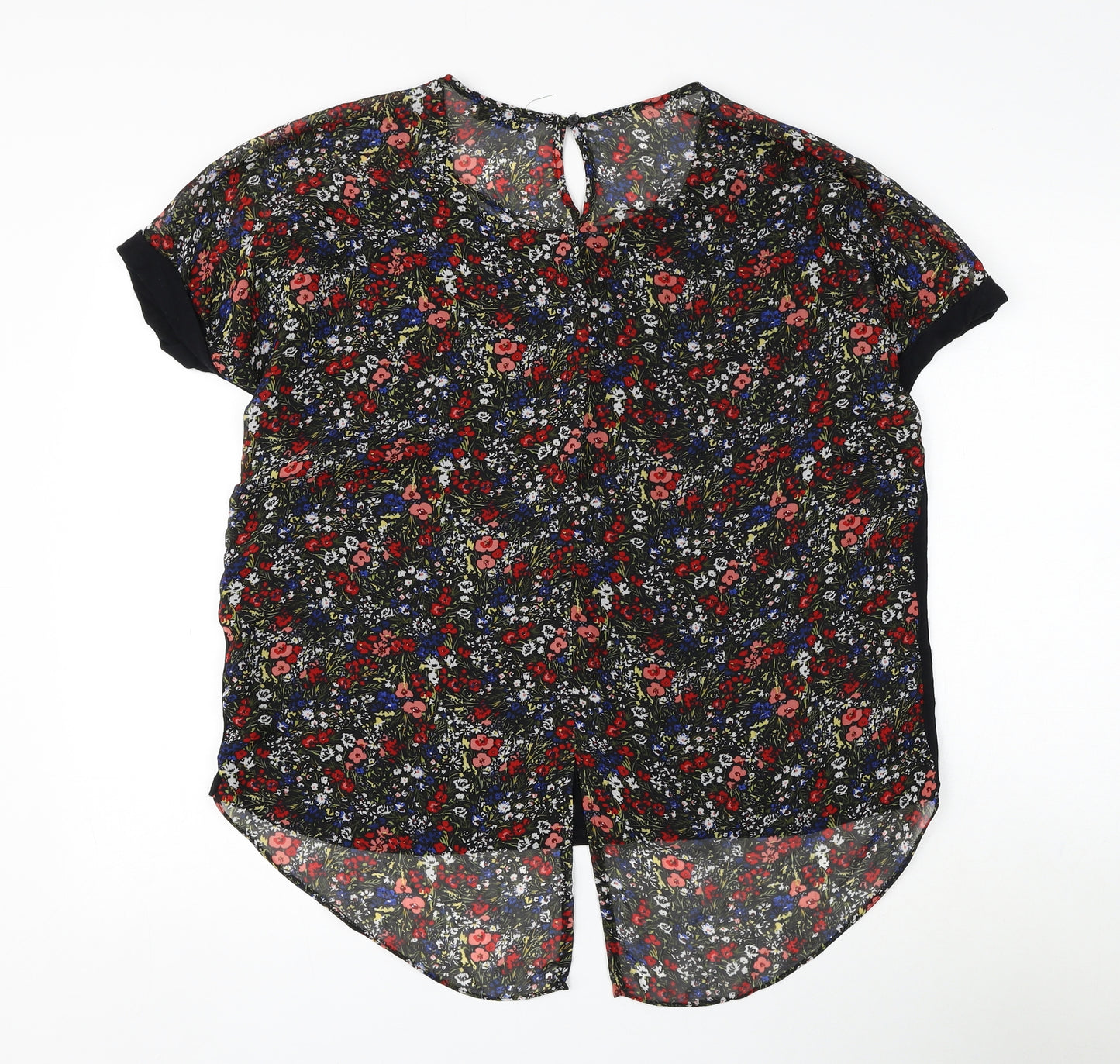 Papaya Womens Multicoloured Floral Viscose Basic Blouse Size 18 Round Neck