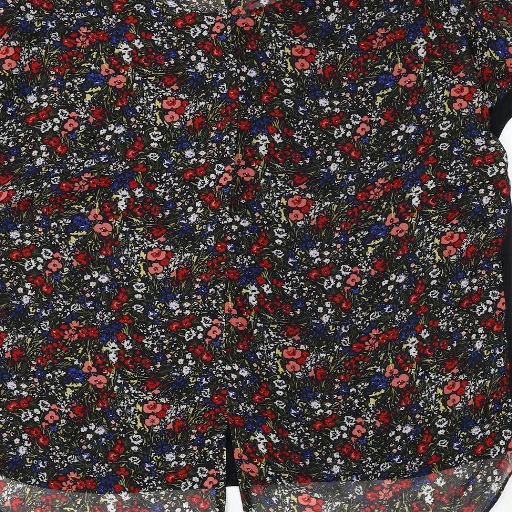 Papaya Womens Multicoloured Floral Viscose Basic Blouse Size 18 Round Neck