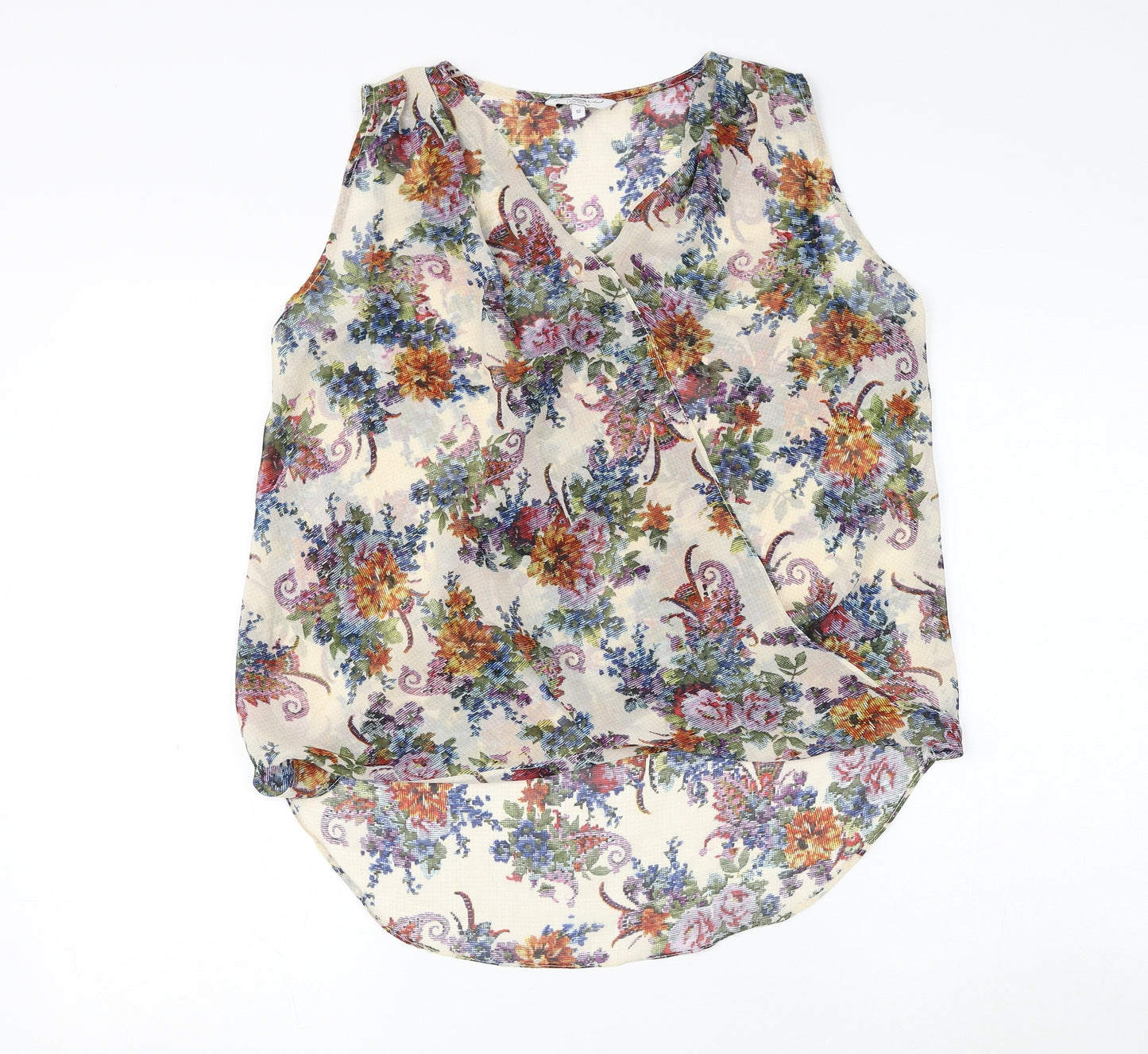 New Look Womens Multicoloured Floral Polyester Camisole Blouse Size 12 V-Neck
