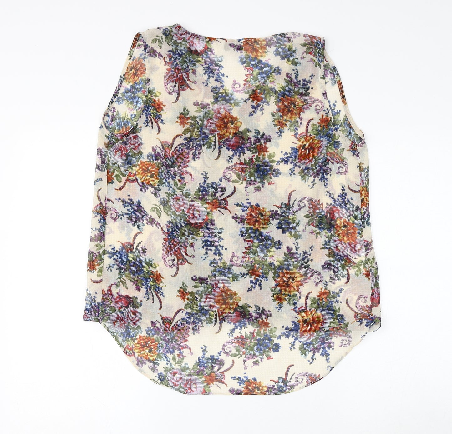 New Look Womens Multicoloured Floral Polyester Camisole Blouse Size 12 V-Neck