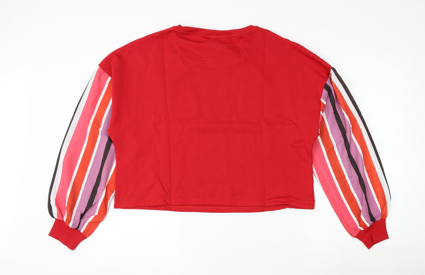 Oh My Days Womens Red Striped Polyester Pullover Sweatshirt Size 8 Pullover