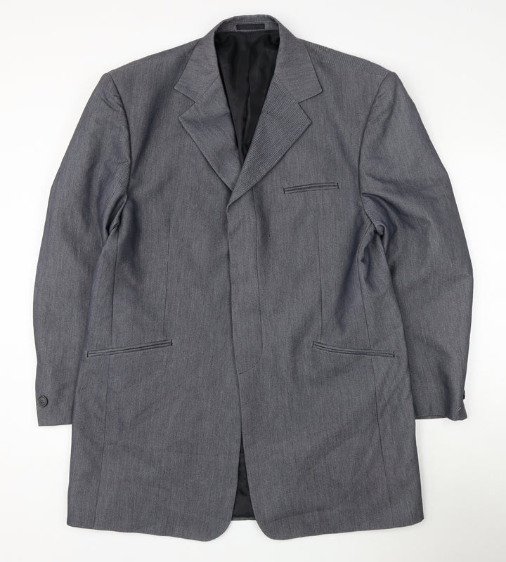 Kit Mens Grey Polyester Jacket Suit Jacket Size 44