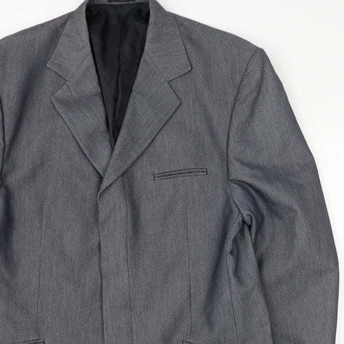 Kit Mens Grey Polyester Jacket Suit Jacket Size 44