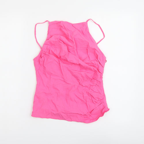 Zara Womens Pink Viscose Camisole Tank Size S Square Neck