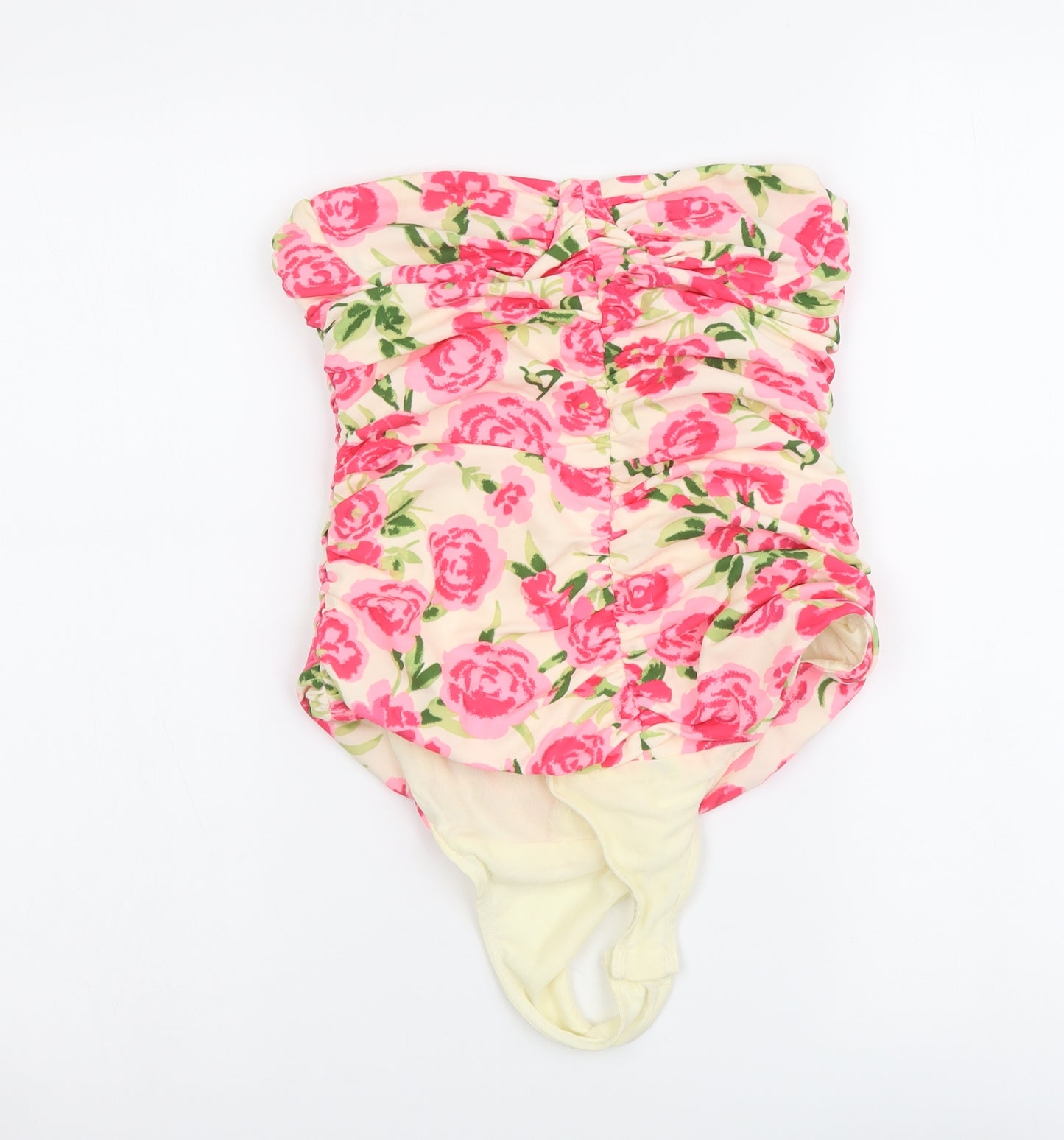 Zara Womens Multicoloured Floral Polyester Bodysuit One-Piece Size M Snap