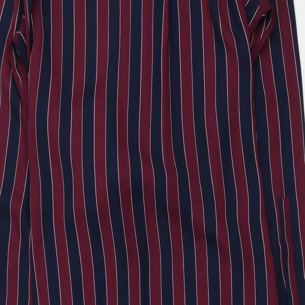 Marks and Spencer Womens Purple Striped Polyester Shirt Dress Size 16 Collared Button