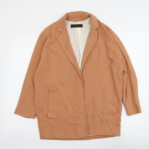 Zara Womens Beige Jacket Size XS Hook & Eye