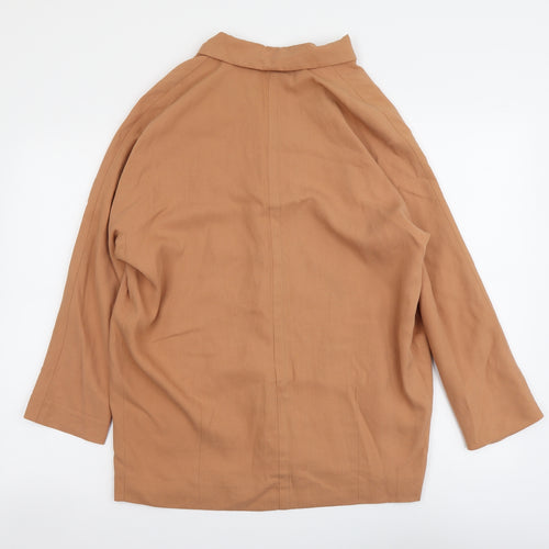 Zara Womens Beige Jacket Size XS Hook & Eye
