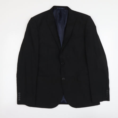 NEXT Mens Black Polyester Jacket Suit Jacket Size M
