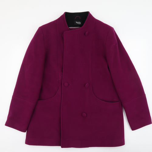 Kesta Womens Pink Pea Coat Coat Size 14 Button