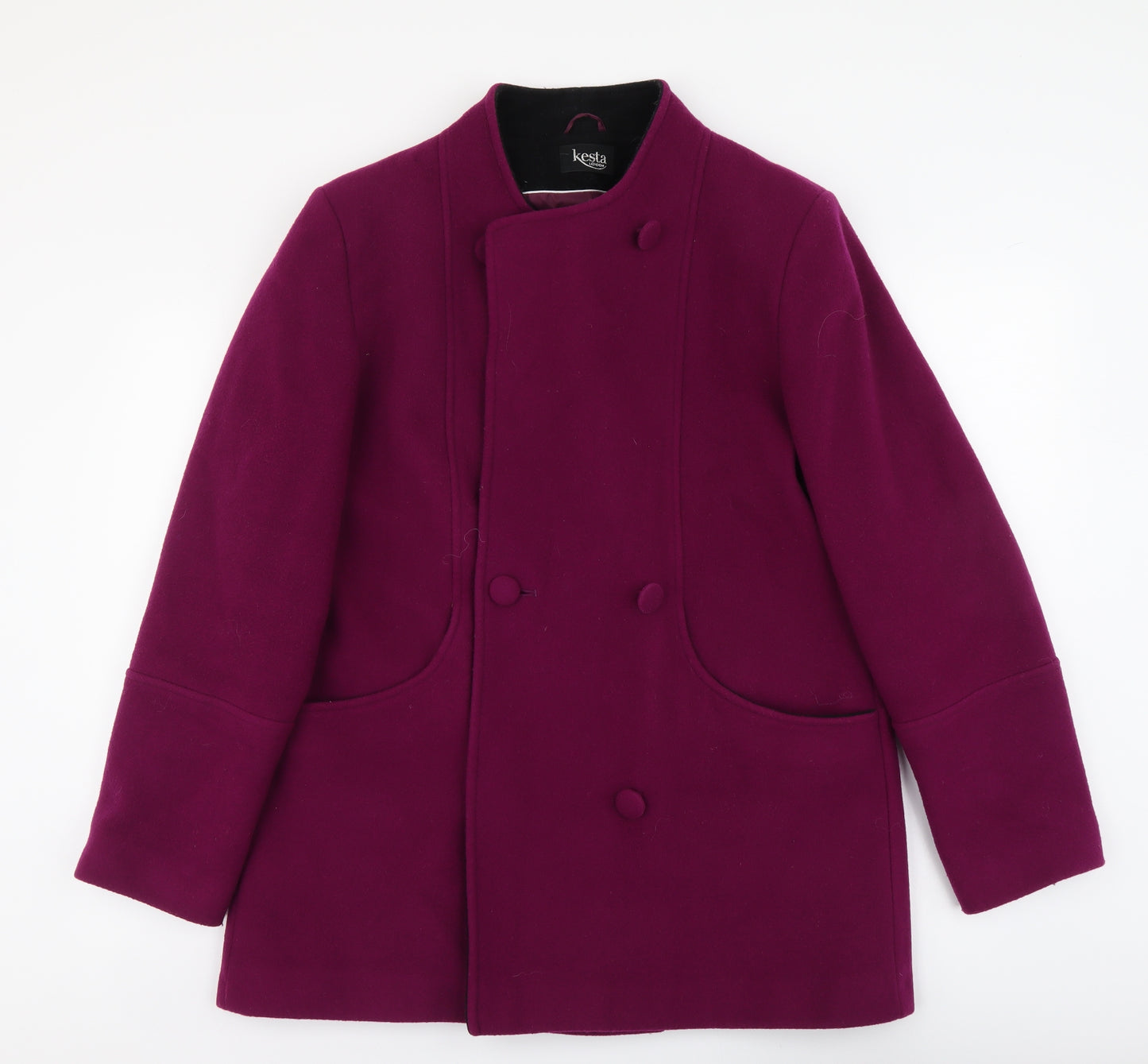Kesta Womens Pink Pea Coat Coat Size 14 Button