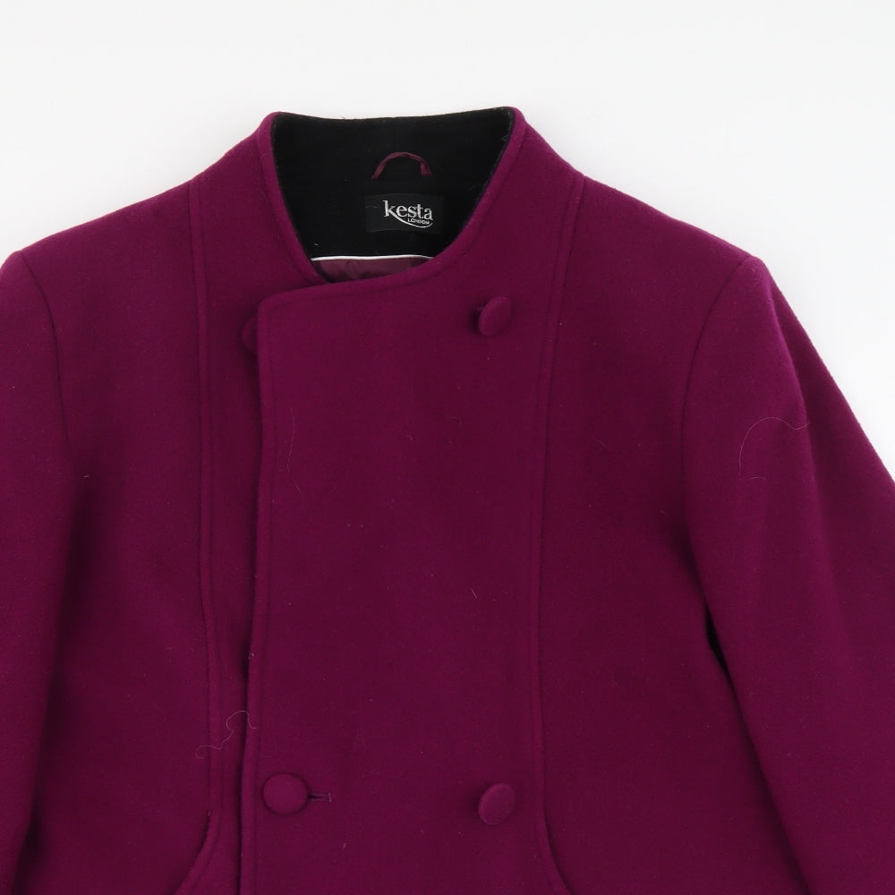 Kesta Womens Pink Pea Coat Coat Size 14 Button