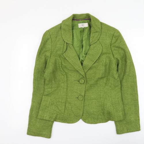 CC Womens Green Viscose Jacket Suit Jacket Size 14