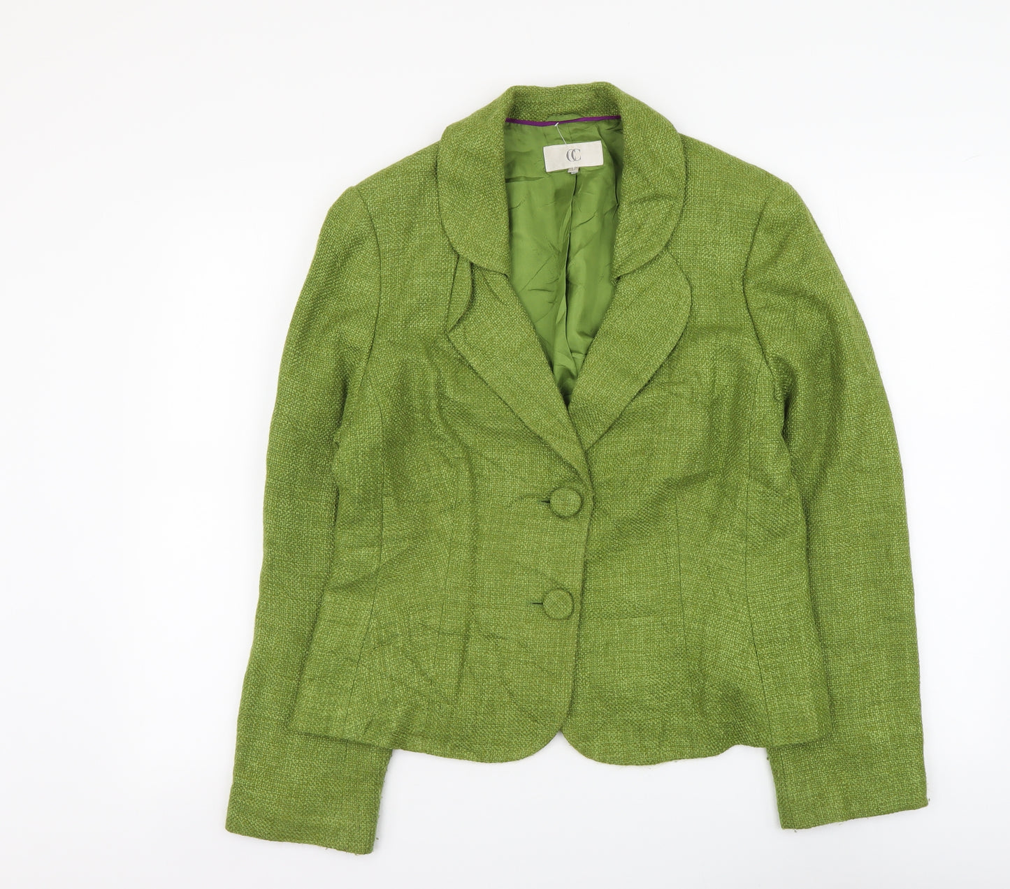 CC Womens Green Viscose Jacket Suit Jacket Size 14