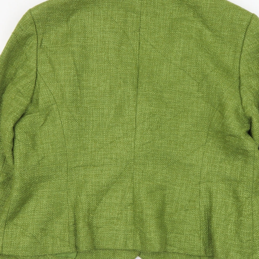 CC Womens Green Viscose Jacket Suit Jacket Size 14