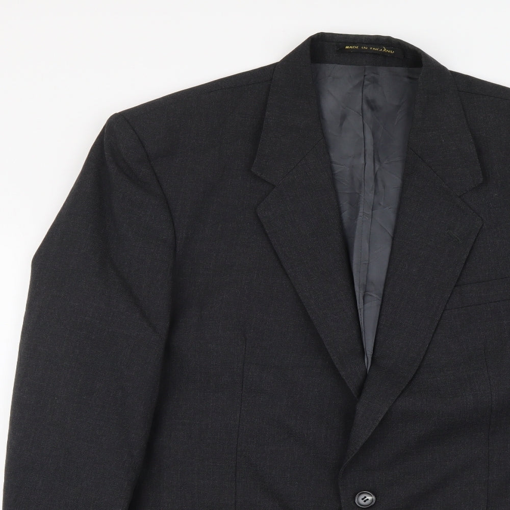 James Barry Mens Grey Polyester Jacket Suit Jacket Size L