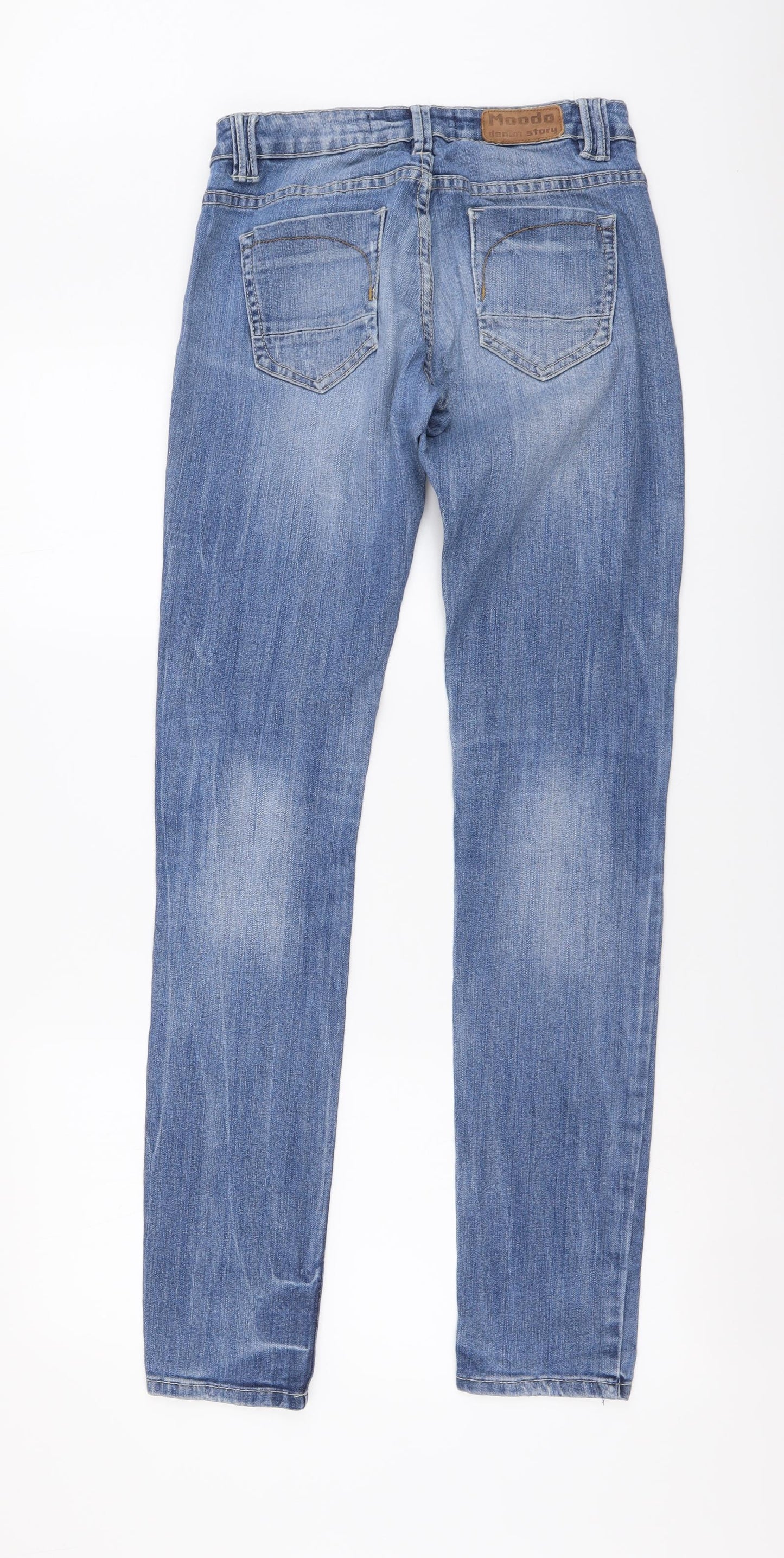 MODO Womens Blue Cotton Mom Jeans Size M L34 in Regular Button