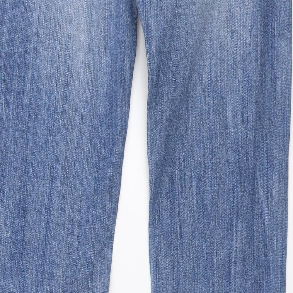 MODO Womens Blue Cotton Mom Jeans Size M L34 in Regular Button