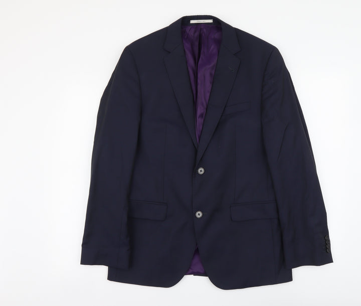 Feraud Paris Mens Blue Polyester Jacket Suit Jacket Size L
