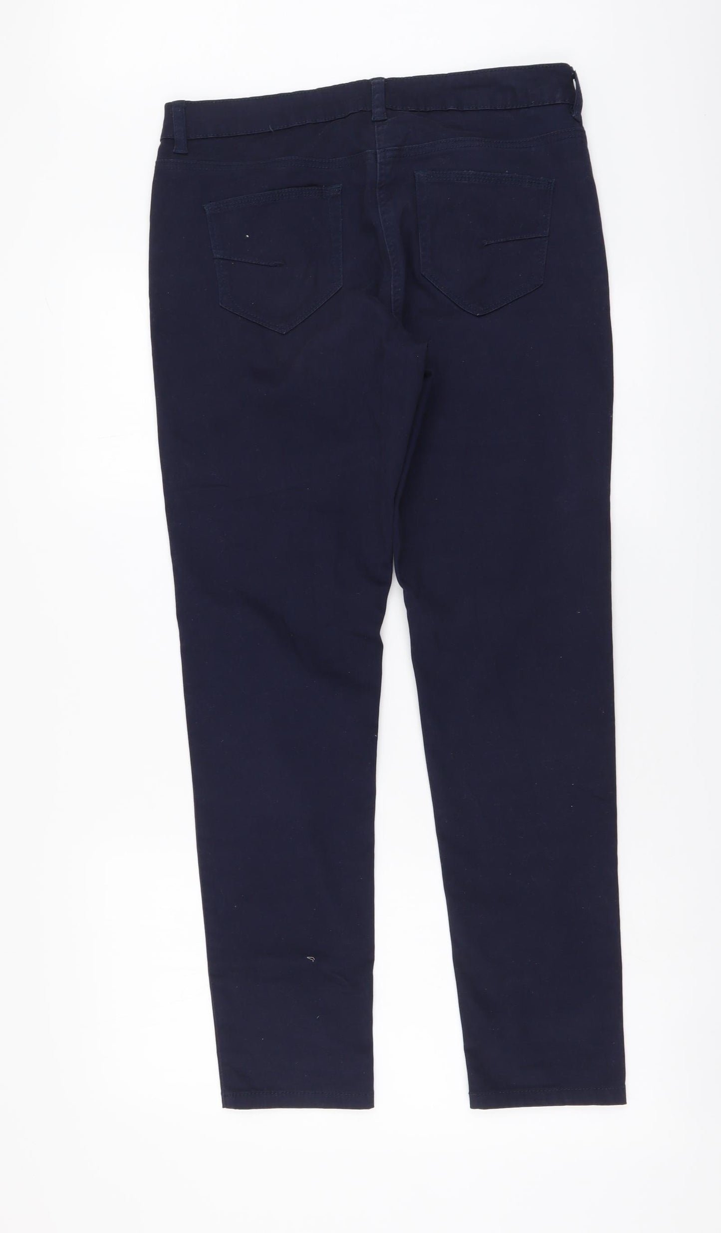 George Womens Blue Cotton Straight Jeans Size 12 L29 in Regular Button