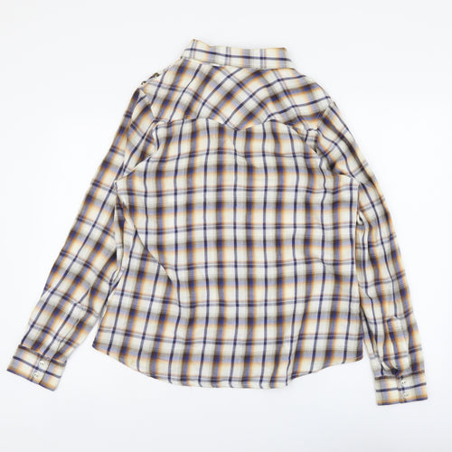 Falmer Womens Multicoloured Plaid Cotton Basic Button-Up Size 16 Collared