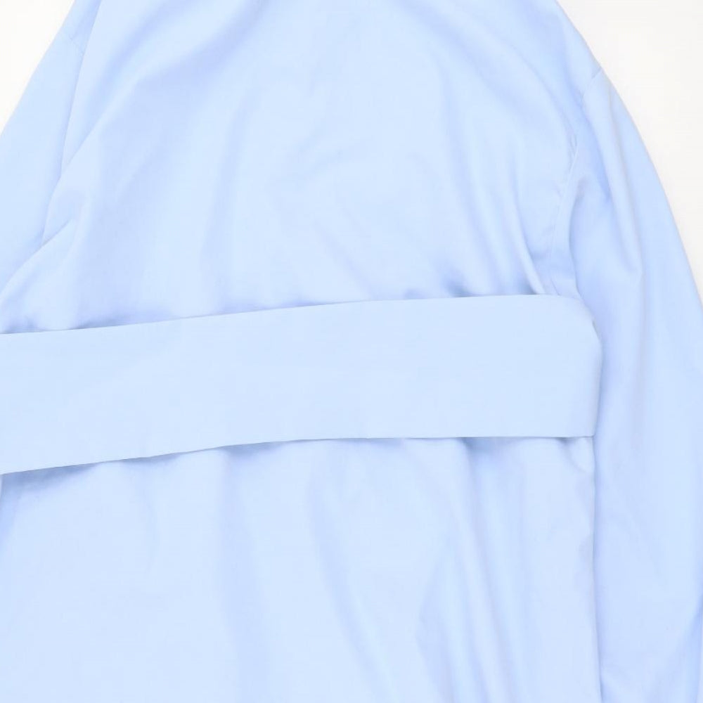 I SAW IT FIRST Womens Blue Cotton Shirt Dress Size 8 Collared Button