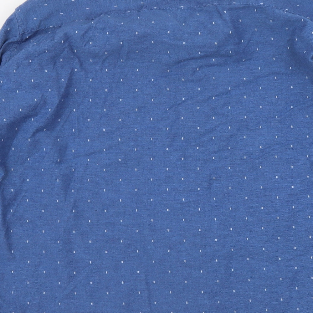 Gap Mens Blue Cotton Button-Up Size L Collared Button