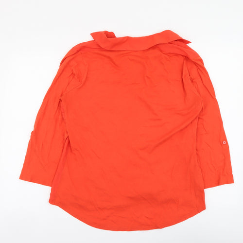 Gap Womens Red Polyester Basic Blouse Size L Collared