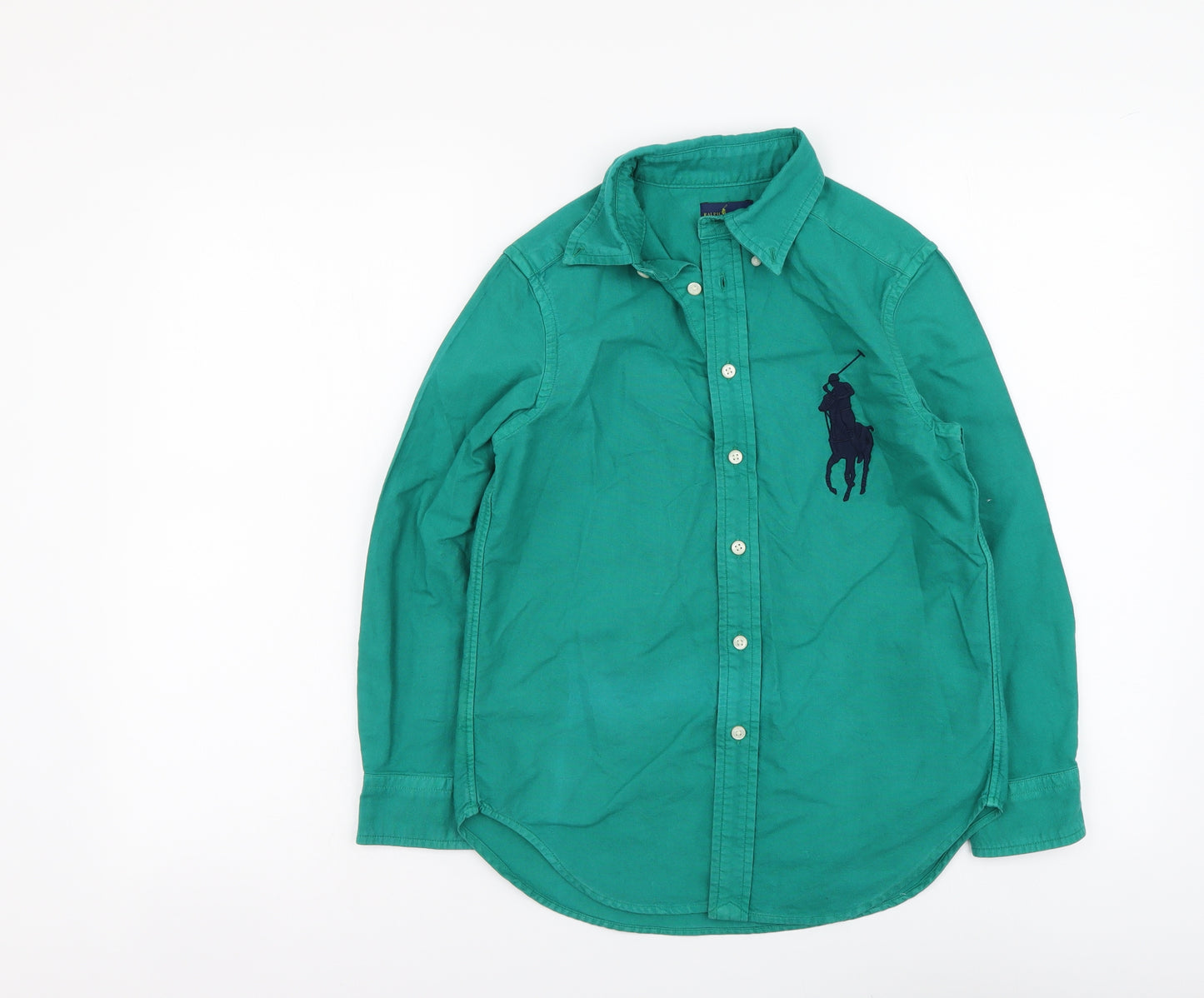 Polo Ralph Lauren Boys Green Cotton Basic Button-Up Size 10 Years Collared Button