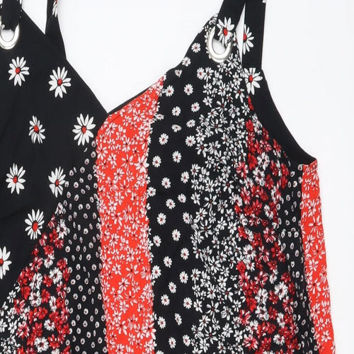 TU Womens Multicoloured Floral Viscose Tunic Tank Size 16 V-Neck