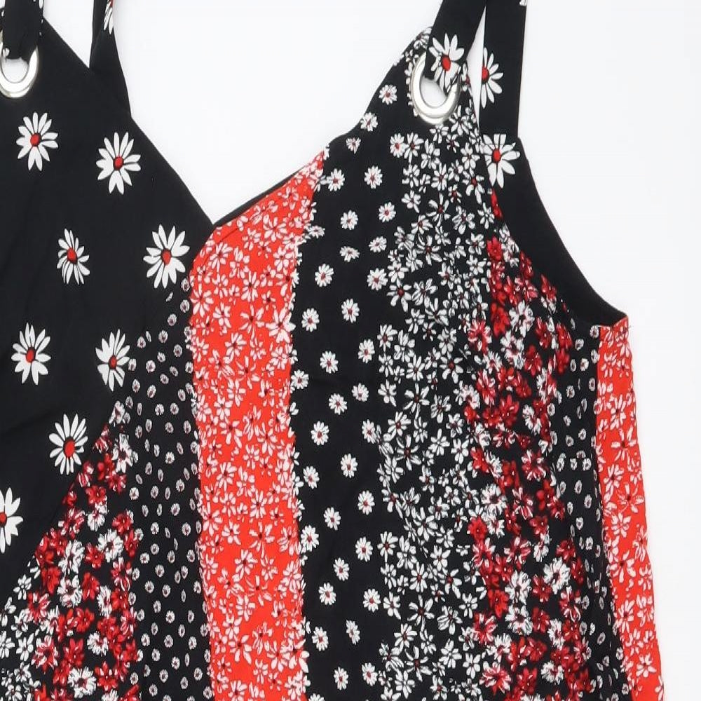TU Womens Multicoloured Floral Viscose Tunic Tank Size 16 V-Neck