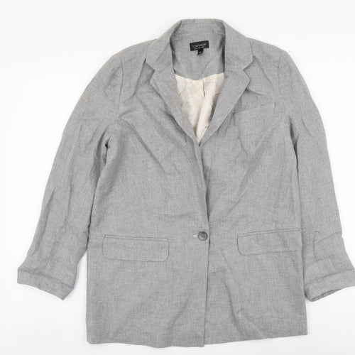 Topshop Womens Grey Acetate Jacket Suit Jacket Size 8