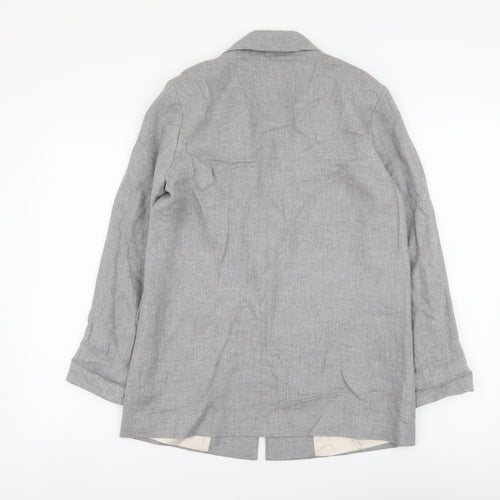 Topshop Womens Grey Acetate Jacket Suit Jacket Size 8