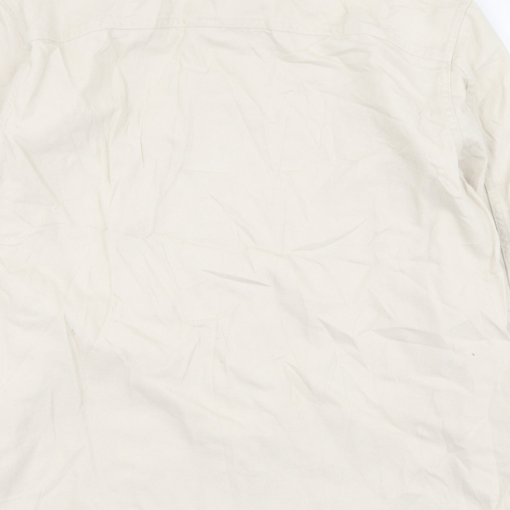 Marks and Spencer Womens Beige Cotton Basic Button-Up Size S Collared - Overshirt