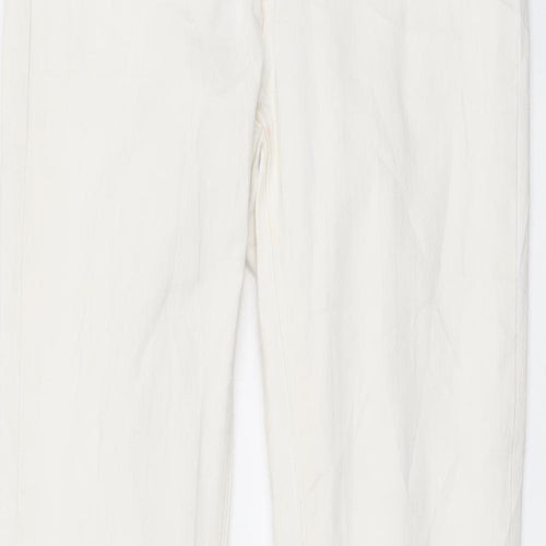 Waredenim Womens White Cotton Skinny Jeans Size 8 L29 in Regular Button