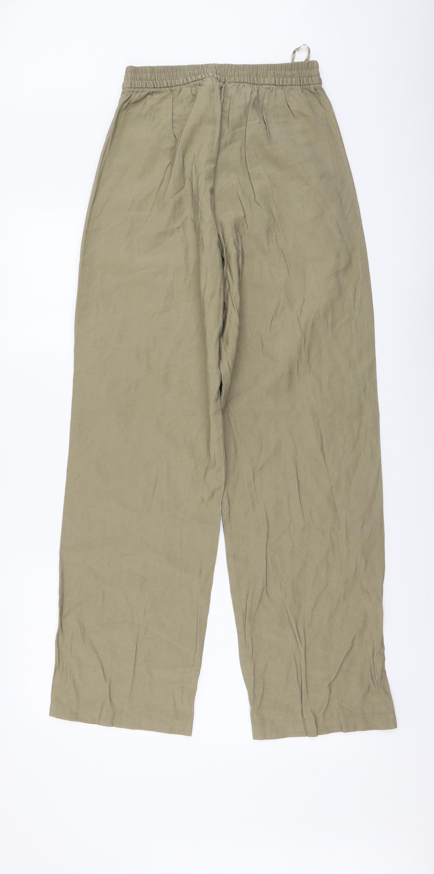 Primark Womens Green Viscose Trousers Size 10 L30 in Regular Button