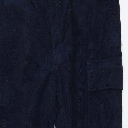 Marks and Spencer Mens Blue Cotton Straight Jeans Size 38 in L29 in Regular Button