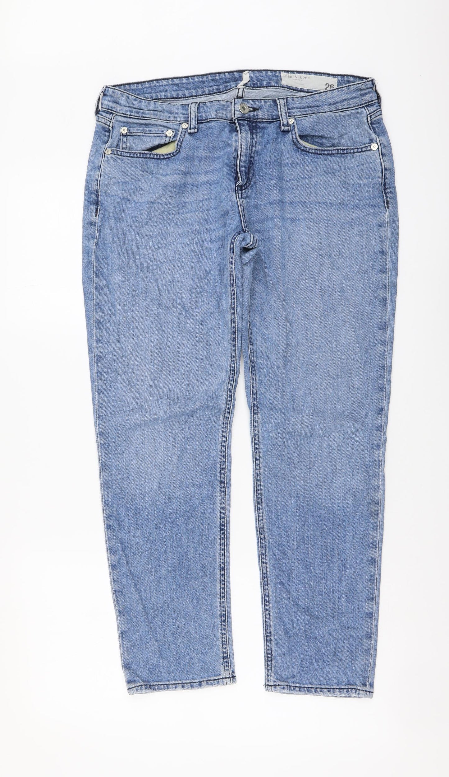 Rag & Bone Womens Blue Cotton Skinny Jeans Size 26 L27 in Regular Button