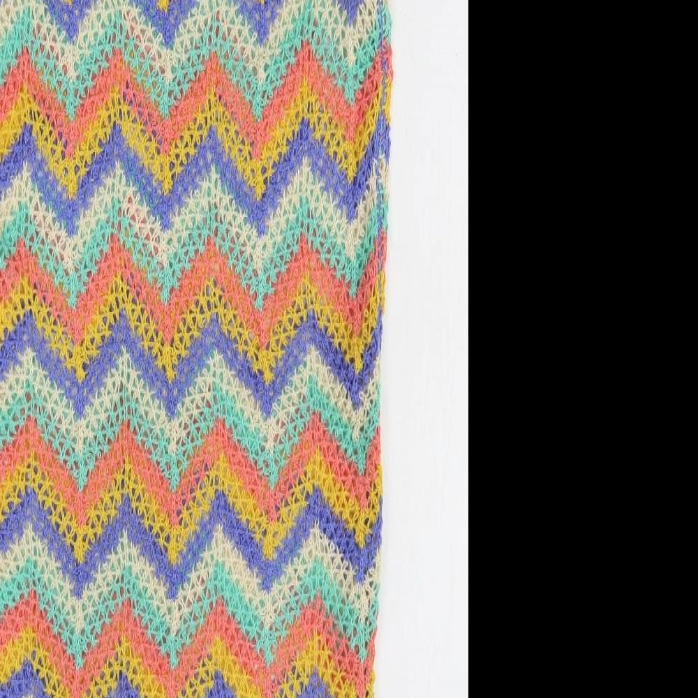 Primark Womens Multicoloured Chevron Acrylic Tank Dress Size 14 Scoop Neck Pullover