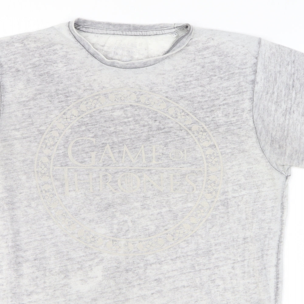 Cedar Wood State Mens Grey Polyester T-Shirt Size S Crew Neck - Game of Thrones