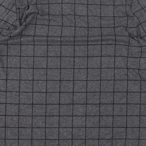 Preworn Womens Grey Check Polyester Pullover Sweatshirt Size 14 Pullover
