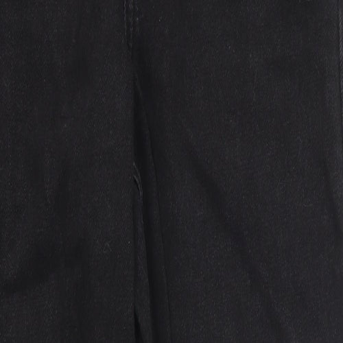 Primark Womens Black Cotton Straight Jeans Size 6 L27 in Regular Zip