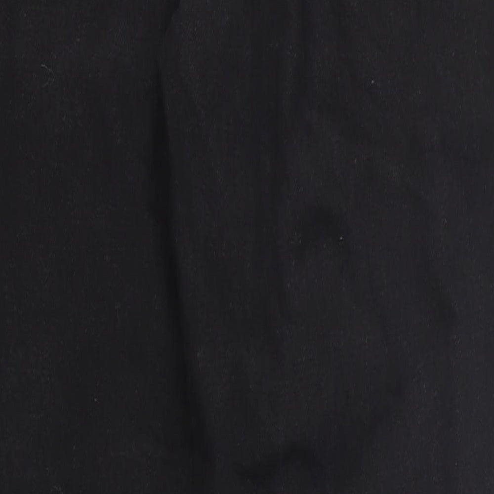 Primark Womens Black Cotton Straight Jeans Size 6 L27 in Regular Zip