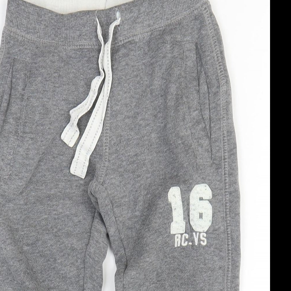 Lindex Boys Grey Cotton Jogger Trousers Size 3 Years Regular Drawstring