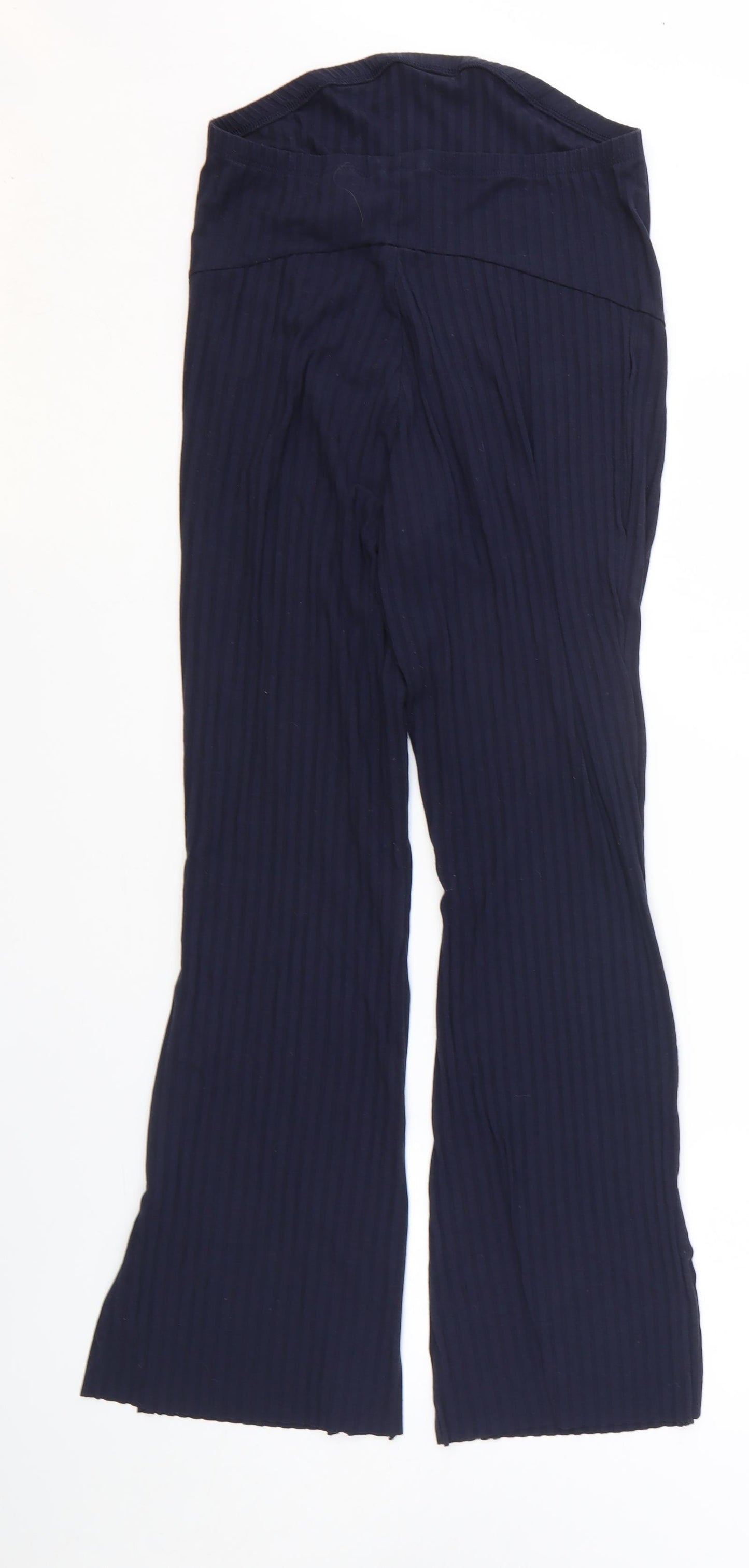 H&M Womens Blue Polyester Trousers Size M L28 in Regular