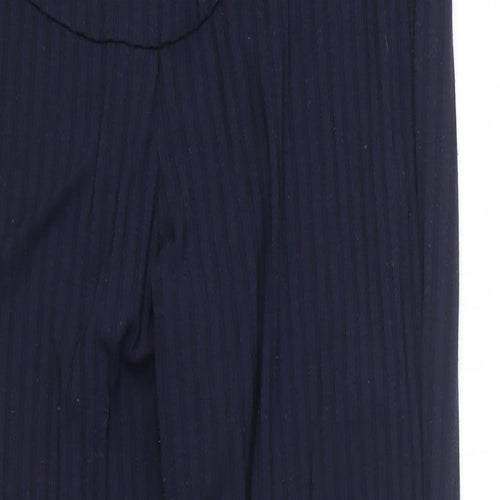 H&M Womens Blue Polyester Trousers Size M L28 in Regular