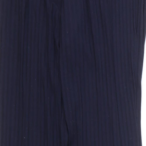 H&M Womens Blue Polyester Trousers Size M L28 in Regular