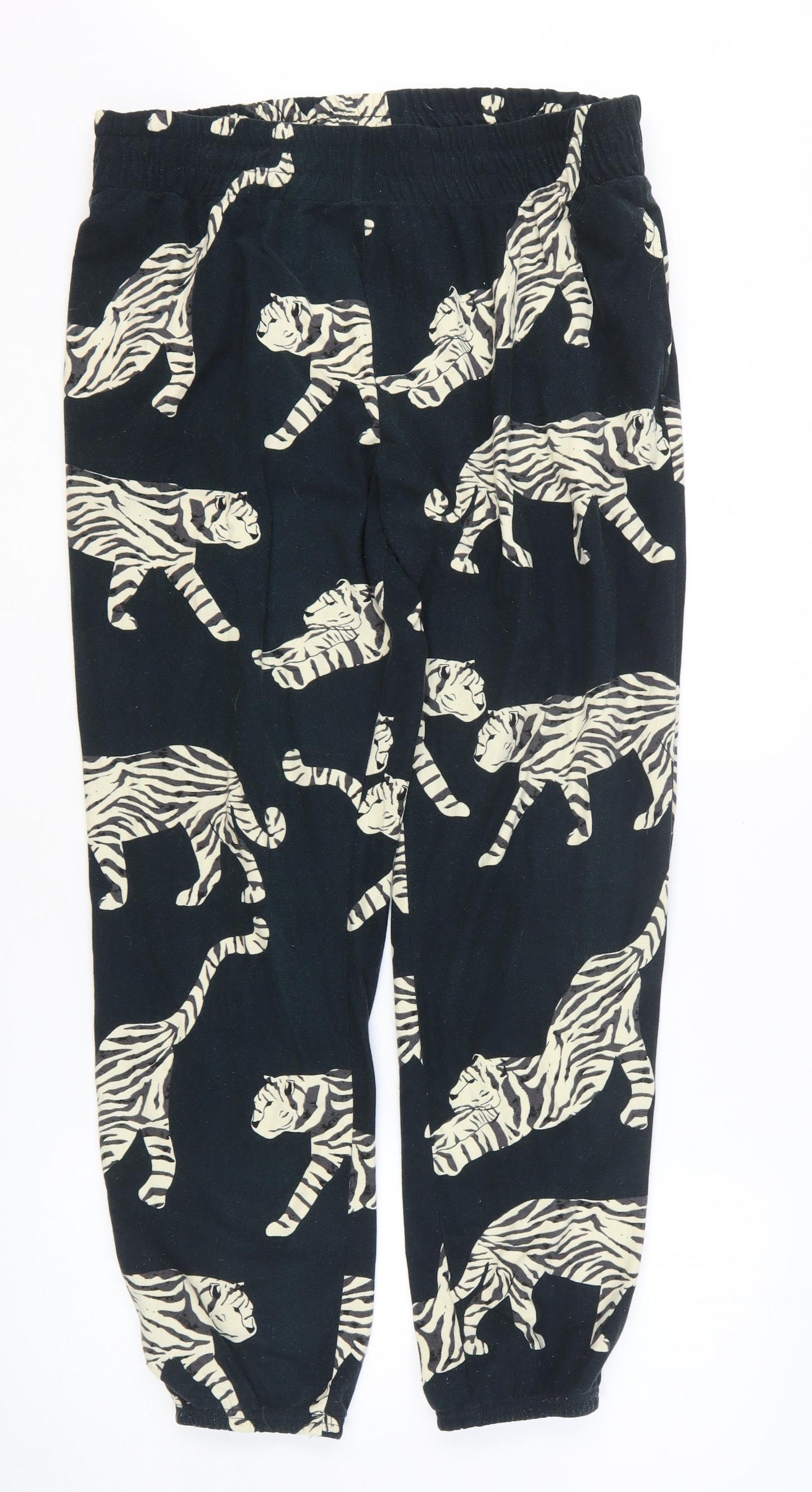 NEXT Mens Green Geometric Polyester Lounge Pants Size L - Tiger Print