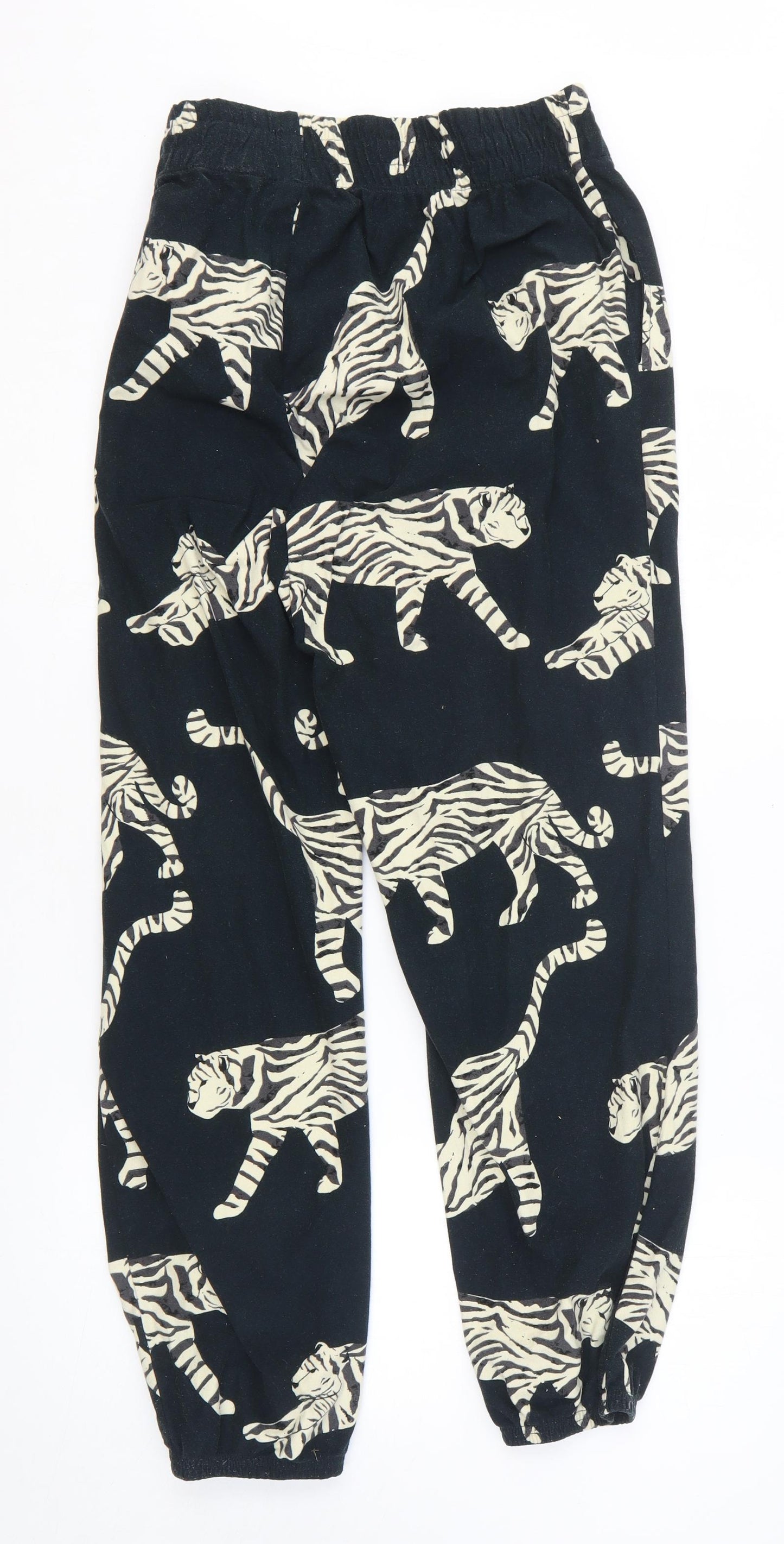 NEXT Mens Green Geometric Polyester Lounge Pants Size L - Tiger Print
